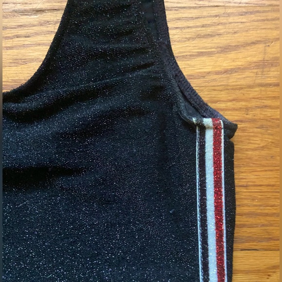 Jade Sky Tops - Black Glitter Bodysuit